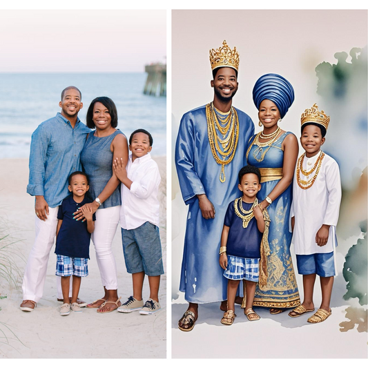 African Inspired - Family Digital Makeover Portrait