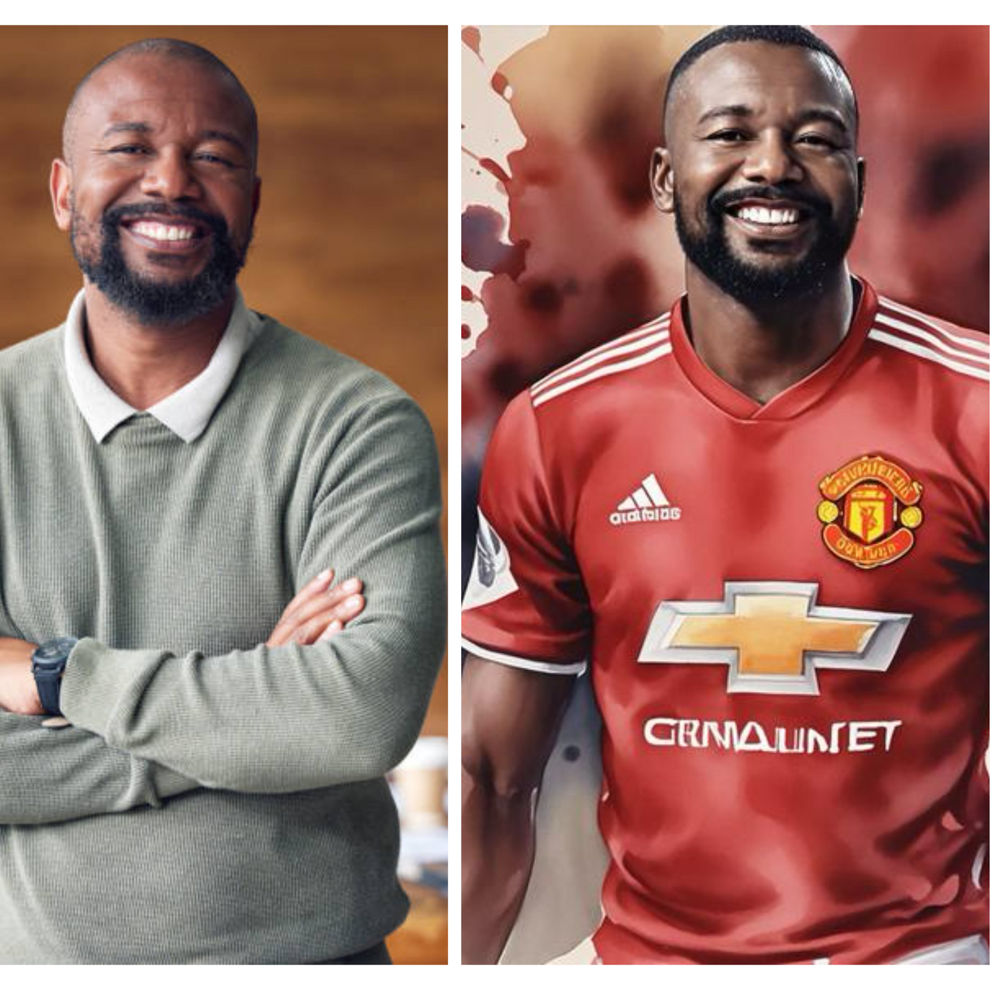 Watercolour - Football inspired Digital Makeover Portrait