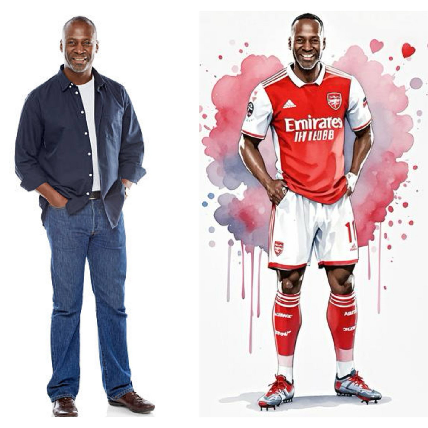 Watercolour - Football inspired Digital Makeover Portrait